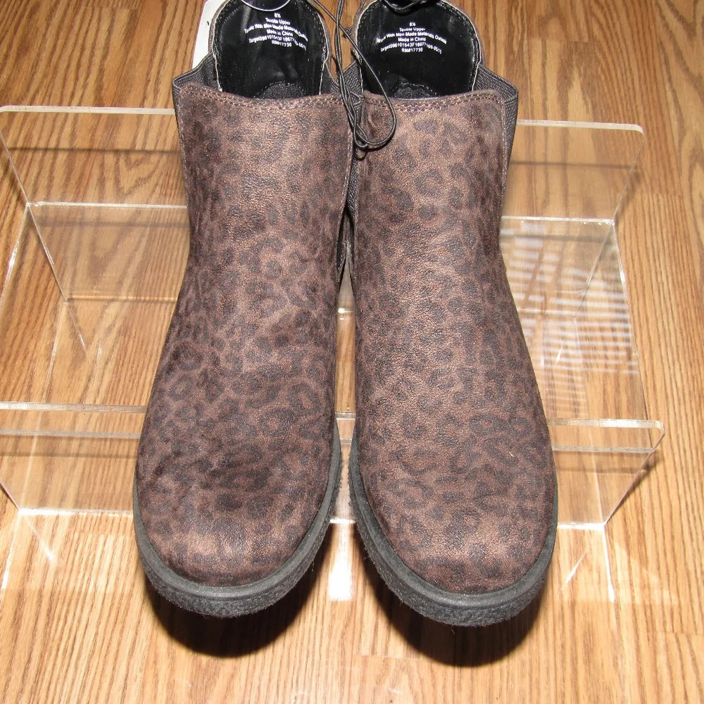 NWT MERONA Brown Ankle Booties Boot Shoes Size 8.5 - Picture 3 of 5